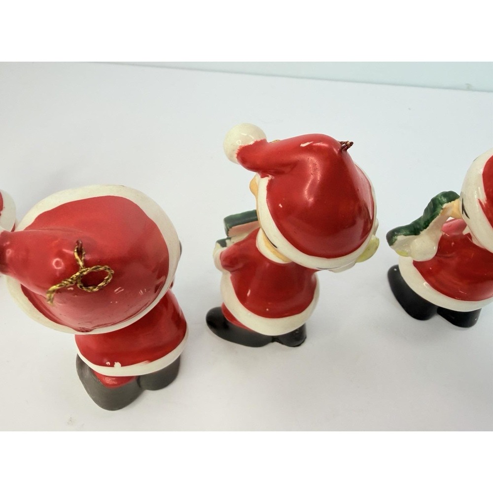 Christmas NOEL Santa Pixie Elf Boys Ornaments Made Japan Vintage Christmas READ - Picture 11 of 16